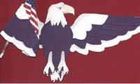 American Eagle holding an American Flag